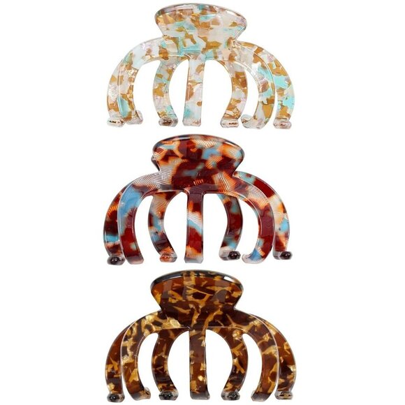 Extra Large Hair Clips 3 Pack Thick Hair Claw Clips Non-Slip for Women main image 5